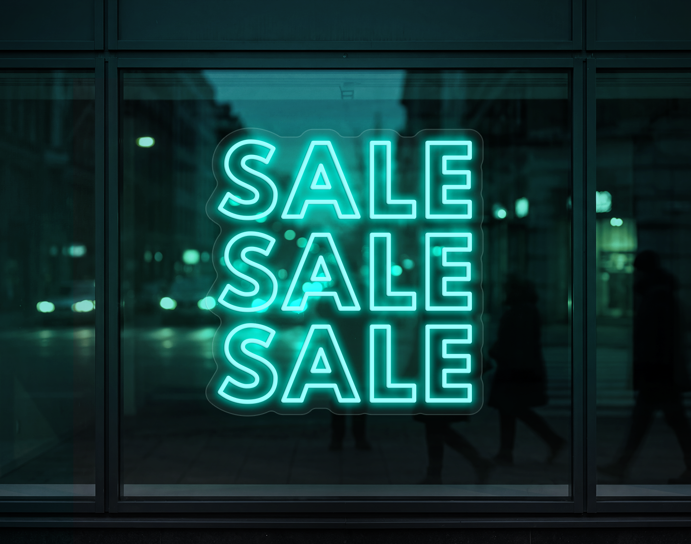 Sale Sale Sale LED Neon Sign - Turquoise